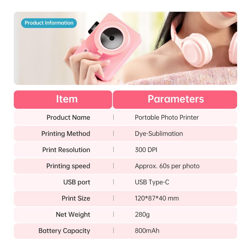 Instant Print Camera & Portable Printer