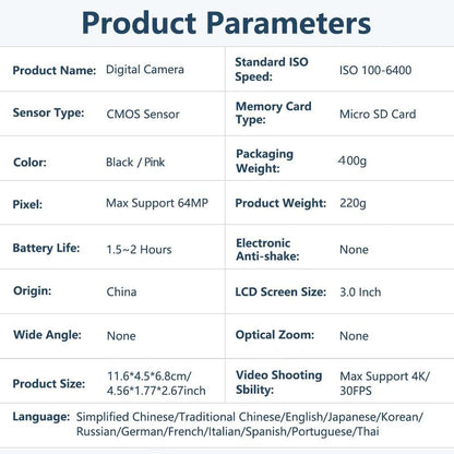 4K 64MP Camera, Flip Screen
