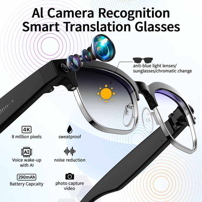 Smart Glasses, 8MP, Translation, UV