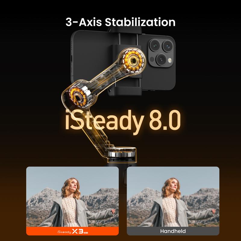 Smart Stabilizer, 3-Axis, Remote, Extendable Rod